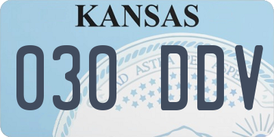 KS license plate 030DDV