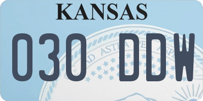 KS license plate 030DDW