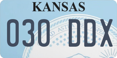 KS license plate 030DDX
