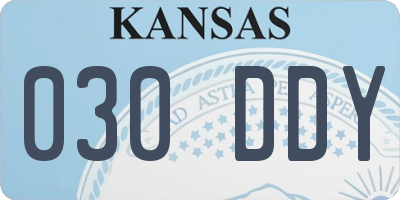 KS license plate 030DDY