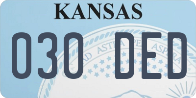 KS license plate 030DED