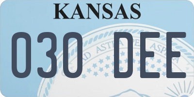 KS license plate 030DEE