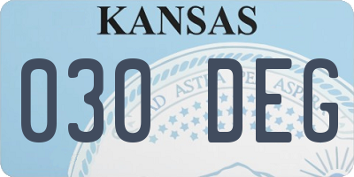KS license plate 030DEG