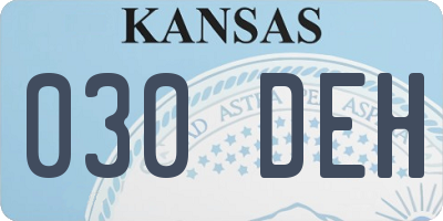 KS license plate 030DEH