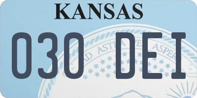 KS license plate 030DEI
