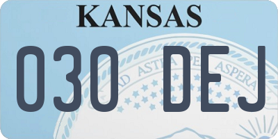 KS license plate 030DEJ