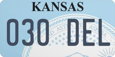 KS license plate 030DEL