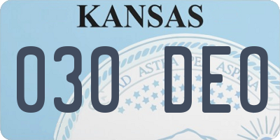 KS license plate 030DEO