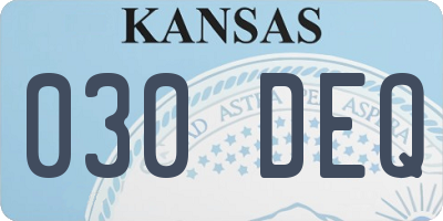 KS license plate 030DEQ