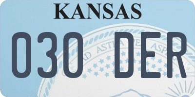 KS license plate 030DER