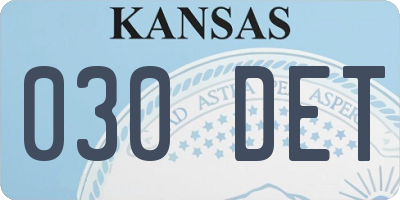 KS license plate 030DET