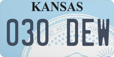 KS license plate 030DEW