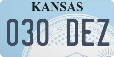 KS license plate 030DEZ
