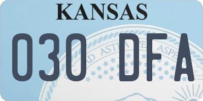 KS license plate 030DFA
