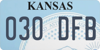 KS license plate 030DFB