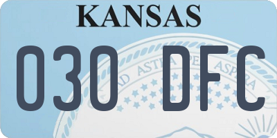 KS license plate 030DFC