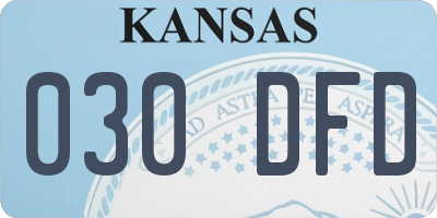 KS license plate 030DFD