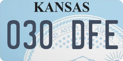 KS license plate 030DFE