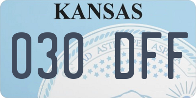KS license plate 030DFF