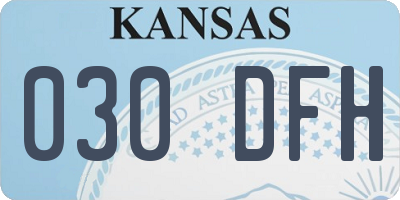 KS license plate 030DFH