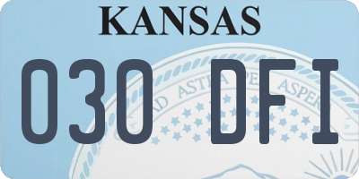 KS license plate 030DFI