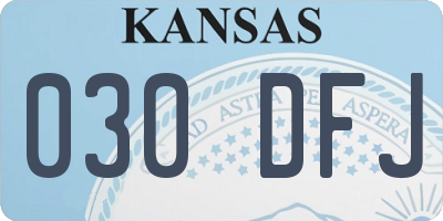 KS license plate 030DFJ
