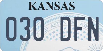 KS license plate 030DFN