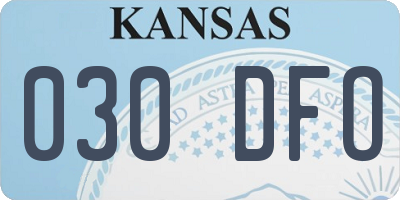 KS license plate 030DFO