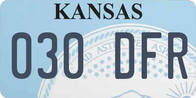 KS license plate 030DFR