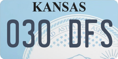 KS license plate 030DFS