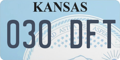 KS license plate 030DFT