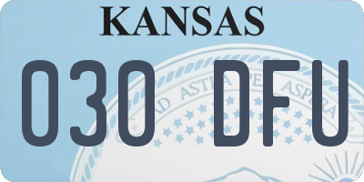 KS license plate 030DFU