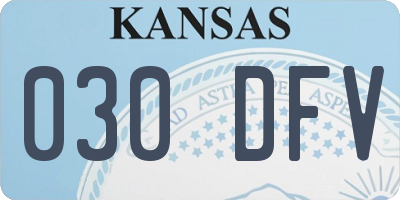 KS license plate 030DFV