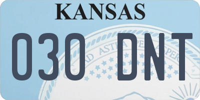 KS license plate 030DNT