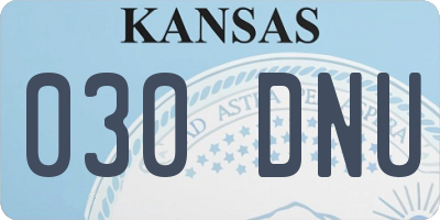 KS license plate 030DNU