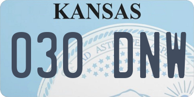 KS license plate 030DNW