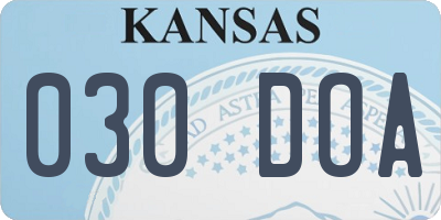KS license plate 030DOA