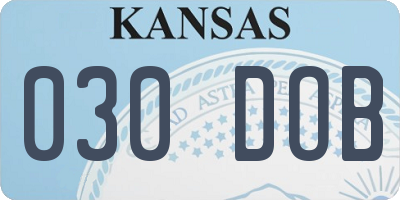 KS license plate 030DOB