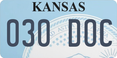 KS license plate 030DOC