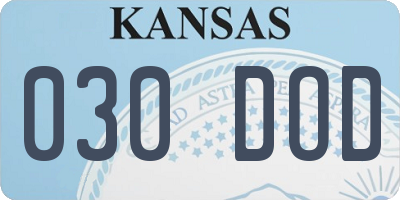 KS license plate 030DOD