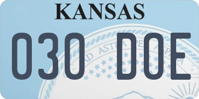 KS license plate 030DOE