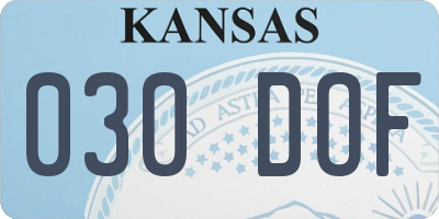 KS license plate 030DOF