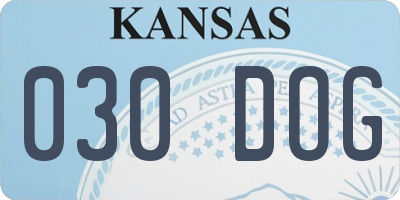 KS license plate 030DOG