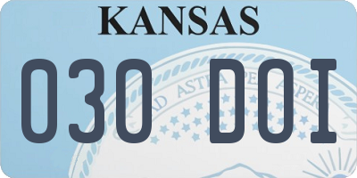 KS license plate 030DOI