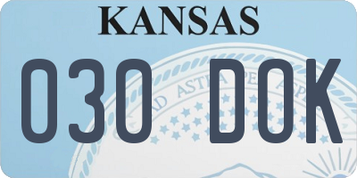 KS license plate 030DOK