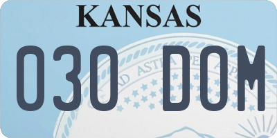 KS license plate 030DOM