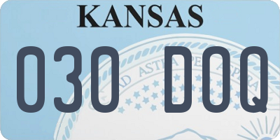 KS license plate 030DOQ