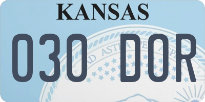 KS license plate 030DOR