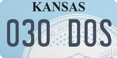 KS license plate 030DOS