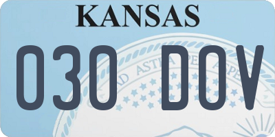 KS license plate 030DOV